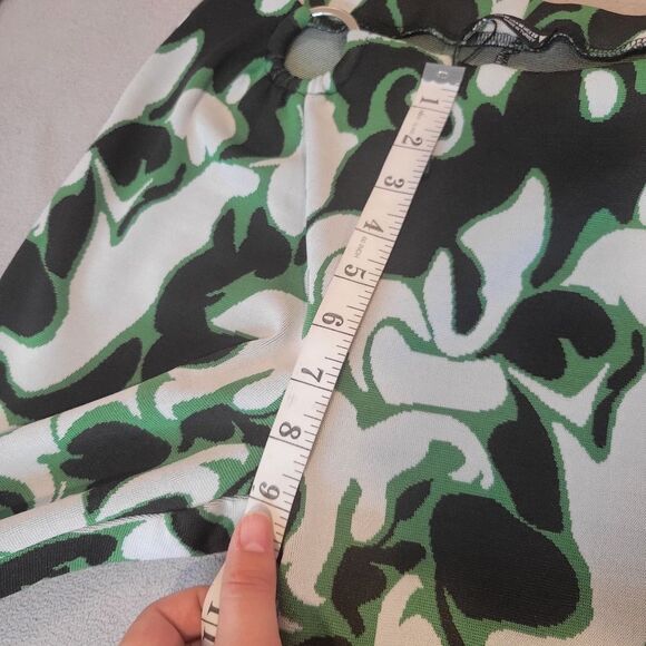 ZARA Black Green Pants Size Medium Flare - Picture 5 of 9